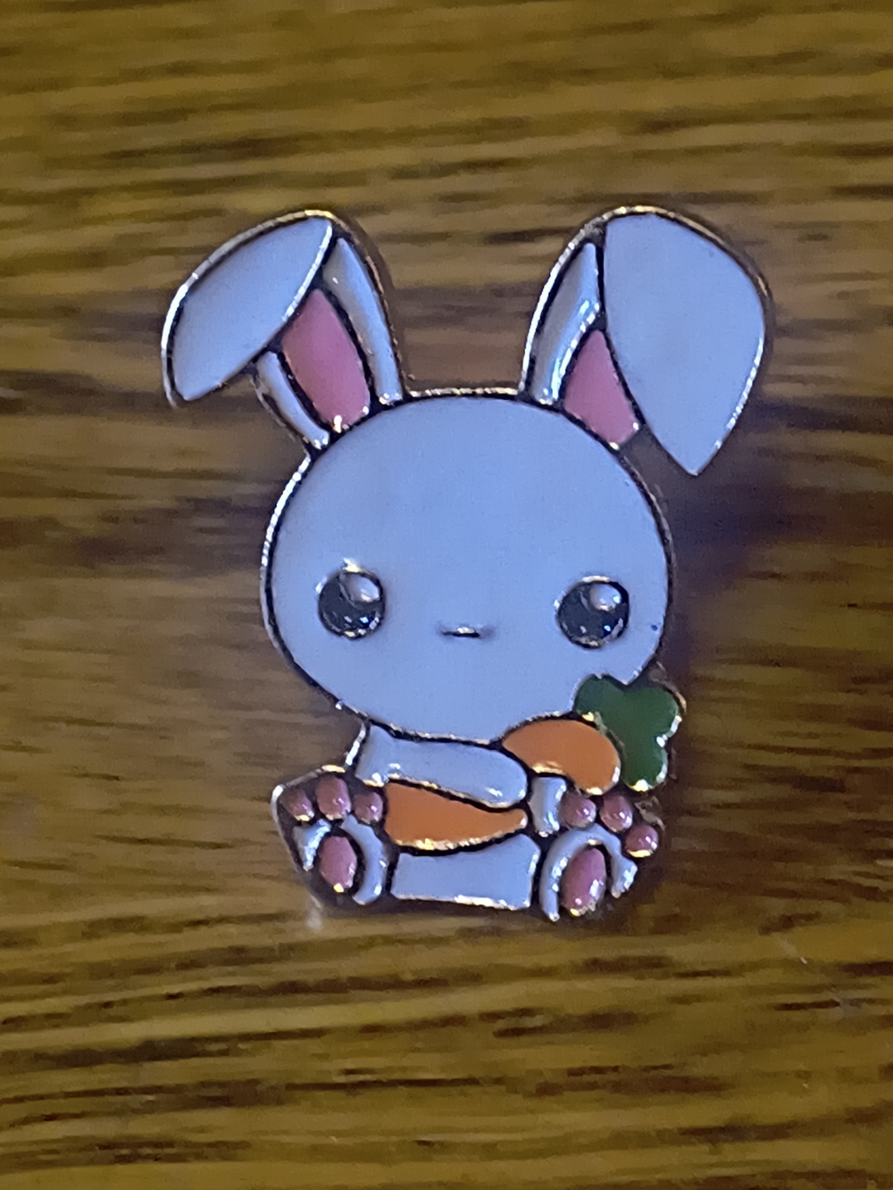 Cute White Bunny Enamel Pin with Carrot - Abrand
